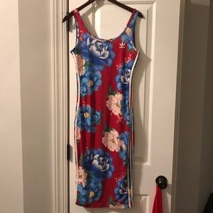 adidas originals red maxi dress